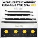 Window Molding Weatherstrip Trim Seal Belt Set Compatible with Toyota Tundra 2000-2006, Front & Rear Door Window Weather Stripping Replaces#75710-0C010 75720-0C010 75730-0C022 75740-0C022 (4PCS)