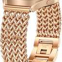 JR.DM Starlight Metal Watch Band Women 20mm Dressy Strap Stainless Steel Chain Bracelet Compatible with Samsung Galaxy Watch 7/6/5/4/Active 2/4 6 Classic/5 Pro/FE 40mm 42mm 43mm 44mm 45mm 46mm 47mm