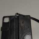 Compatible with iPhone 16 Case Wallet with Card Holder, Wristlet Strap Wallet Flip Cover for iPhone 16 6.1 inch Men/Women, RFID Blocking, Kickstand, Litchi Black