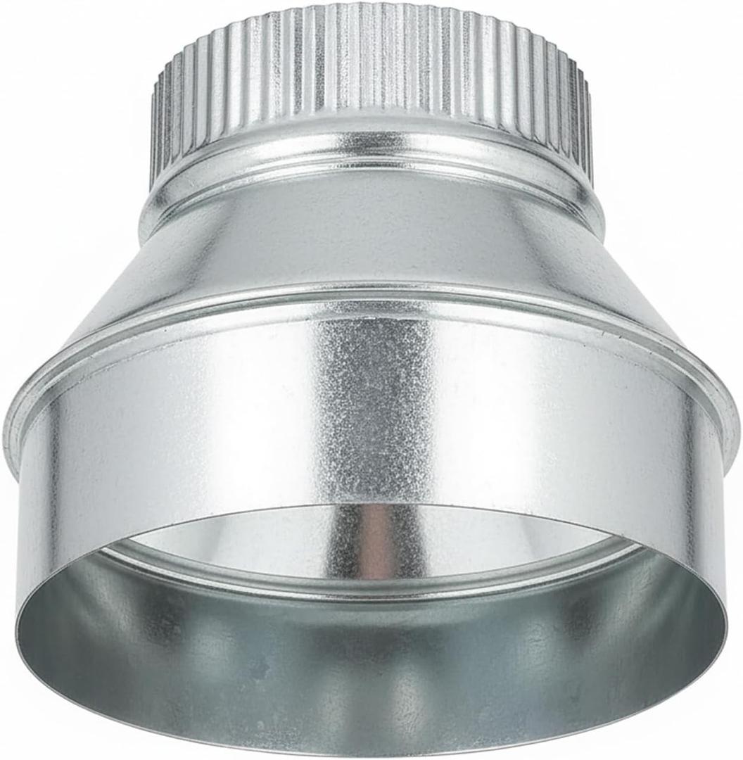 Duct Reducter 6" to 4" Inch Air Ducting Reducer Increaser Air Duct Adapter or Round Metal Pipe Reducer for Bathroom Kitchen Ventilation Systems
