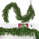 9 Ft Christmas Norfolk Pine Garland, Christmas Garland for Christmas Decorations- 100 Branches Greenery Garland for Holiday, Fireplace, Mantle, Window, Stairs, Indoor, Outdoor Decor
