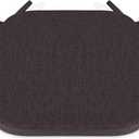 Shinnwa Dining Chair Cushions, Non Slip Kitchen Chair Pads with Ties, Indoor Seat Cushions, 15 x 15.5 inches, Dark Brown