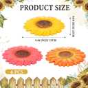 Landical 6 Pack Decorative Stepping Stones for Garden 10 Inch Cement Flower Stepping Stones Decoration for Patio Walkway Yard Outdoor(Sunflower)