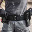 Quick Release Buckle EC MOLLE Utility Belt 2in1 Tactical Heavy Duty Gun Belt Law Enforcement for Men Women Medium-for Waist 32"-38" (Classic Black)