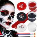 Black White Red Face Body Paint, Water Based Professional Body Paint Set, Non-Toxic Face Paint Makeup for Halloween Party Clown SFX Cosplay