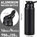 Mimorou 16 Pack Aluminum Water Bottles with Snap Lid Aluminum Reusable Sports Lightweight Leak Proof Water Bottles Bulk for Gym Hiking Cycling Sports Outdoor(25 oz)