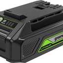 Greenworks 24V 2.0Ah Lithium-Ion Battery (Genuine Greenworks Battery / 125+ Compatible Tools), Green