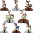 Donkey Party Decorations - 8PCS Donkey Party Honeycomb Centerpieces, Donkey Baby Shower Birthday Party Decorations, Barnyard Farm Zoo Animal Party Table Decorations