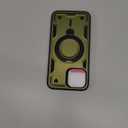 for iPhone 12 Pro Max Case Magnetic Compatible with MagSafe,with 2 Tempered Glass Screen Protectors,Built-in Kickstand Ring,Phone Heavy Duty Protection Military Grade Shockproof Rugged Green