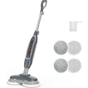 OLIXIS Steam Mop, All-in-One Scrubbing Steam Mops for Floor Cleaning with Rotating Pads, Floor Steamer with 2 LED Lights, 4 Cleaning Modes, Swivel Steering, 16.4 FT Cord, Safe for Hardwood and Tile