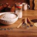 BAKERIA 9" Round Banneton Bread Proofing Basket Set with Starter Jar, Linen Liner, Bread Lame, Dough & Bench Scraper, Bread Whisk  Complete Artisan Sourdough Baking Kit