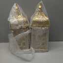 DECORKEY Ramadan Decorations for Home, 2Pcs 14'' Decorative Candle Lantern for Tabletop Mantel Decor, Vintage Metal Lantern Candle Holders for Indoor Outdoor Decor, EID Mubarak Gift