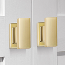 VEHCIL 6 Pack Square Brushed Gold Cabinet Knobs,Single Hole Cabinet Handles Gold Knobs for Cabinets and Drawers Cupboard Closet Bathroom Dresser Hardware,Solid Zinc Alloy