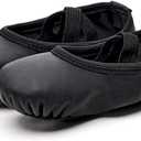 Stelle Ballet Shoes for Girls Toddler Ballet Slippers Soft Leather Boys Dance Shoes for Toddler/Little Kid/Big Kid (Black, M)