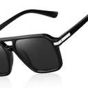 3 x Womens Sunglasses Polarized Trendy Classic Aviator Sunglasses Square 70s 80s 90s Vintage Shades, UV Protection