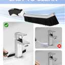 4 x Crevice Cleaning Brushes, Serrated Scrub Brush Tool for Hard to Reach Tight Space, Cleaner Brushes, Cleaning Supplies, Home Essentials for Shower, Bathroom, Kitchen, Window, Toilet, Sink (Black)