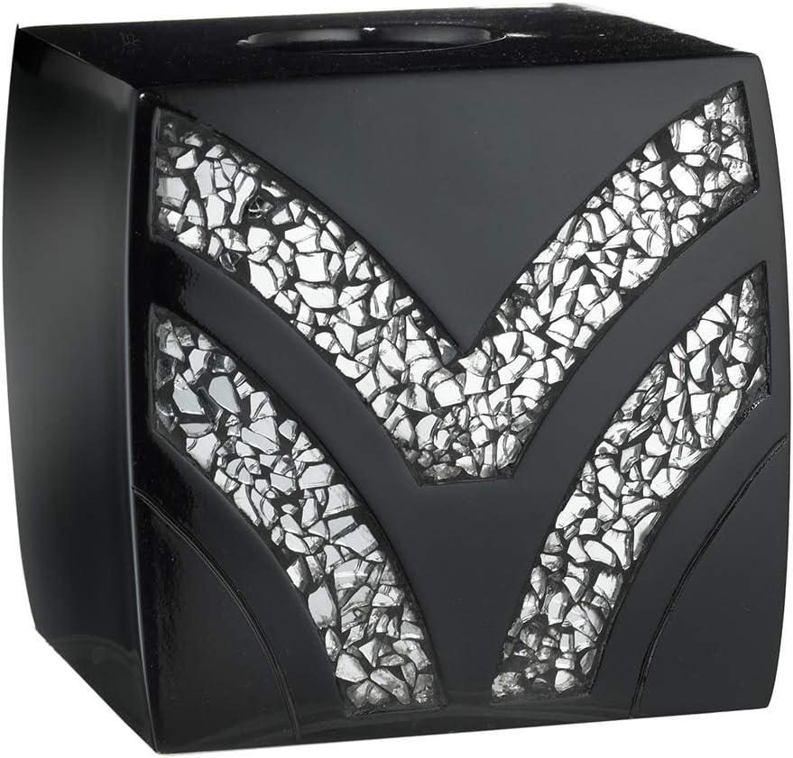 Popular Bath Sinatra Modern Bath Tissue Box Modern Classic Contemporary Decorative Beautiful Designs Bathroom Decor for Home Luxury Bath, Black
