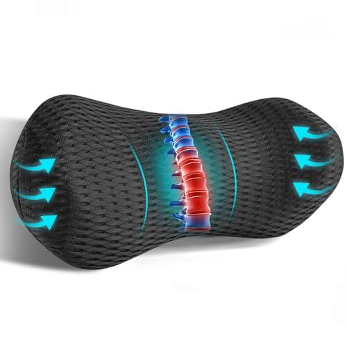 Lumbar Support Pillow for Office Chair Car Lumbar Pillow,Memory Foam Back Cushion with Breathable 3D Mesh Lumbar Support Orthopedic Backrest for Lower Back Pain Relief Ergonomic, LowerBackSupport, Black