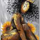 BellowDeer Motivational Home Wall Decor Afro Girl Music Black Girl Black Women Mental Tin Sign Home Living Room Wall Decoration Gifts 8X12Inch