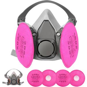 Reusable Half Face Cover - Respirator Mask with Filters for Painting, Dust, Welding, Resin, Fume and Organic Vapor Gas