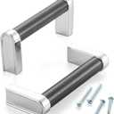 3 Inch Hole Centers, Black & Chrome Knurled Bar Kitchen Cabinet Pull Handle AP1312 | Pack of 5, Solid Hardware for Drawer, Dresser, Bathroom Vanity, Furniture Door, Cupboard, Bedroom, 3"