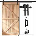 EaseLife 8 FT Sliding Barn Door Track and Handle Hardware Kit, Straight Pulley,Slide Smoothly Quietly,Easy Install (8FT Track Kit for 40"~48" Wide Single Door)