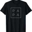 PAPA Square - Father's Day Gift For Dad, Papa, Grandpa T-Shirt (Black) XL 