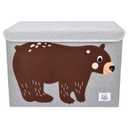 Foldable Large Kids Toy Chest with Flip-Top Lid, Collapsible Fabric Animal Toy Storage Organizer/Bin/Box/Basket/Trunk for Toddler, Children and Baby Nursery (Bear)