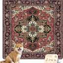 Nunubaby Washable Pee Pads for Dogs, Stylish, NonSlip and LeakProof Pee Pads. Reusable Potty Pads for Dogs for Crates and Floors. (Brown/Geo, 31" x36" )