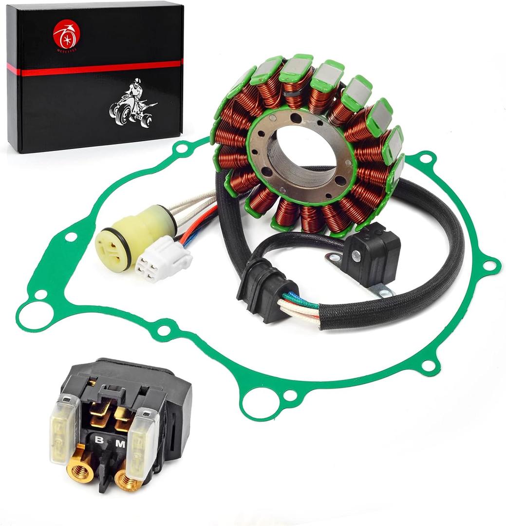 Stator & Starter Relay Cover Gasket Kit Compatible with Yamaha Raptor 660 660R 2001 2002 2003 2004 2005 5LP-81410-02-00