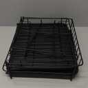 2 Tier Dish Drying Rack - Stainless Steel Large Dish Racks For Kitchen Counter, Rustproof Expandable Dish Drying Rack With Drainboard, Dish Strainers For Kitchen Counter, Black