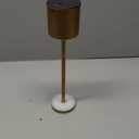 Mikasa LED Cordless Metal Table Lamp, Portable Rechargeable 5,000 mAh, 3 Color Stepless Dimming, Gold, 3.15x3.15x13.5 Inch