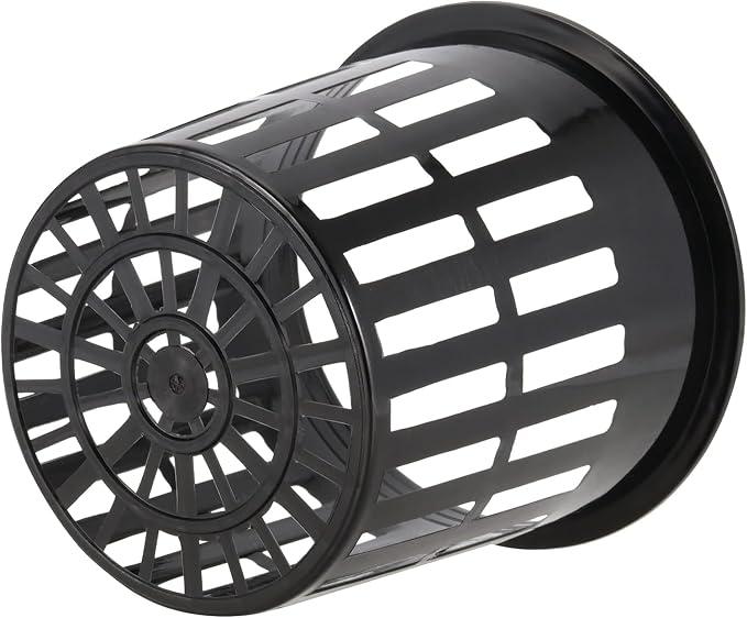 Plastic Net Cups, Hydroponic Cups Mesh Pots with Pen and  Plant Labels Slotted Mesh Cup Plant Net Cups Wide Lip Bucket Baskets for Indoor or Outdoor Growing, 4 Pcs 