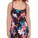 Yonique Women Floral Tummy Control Swim Dress Size 22W