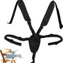 LiXiongBao 4in1 Universal 5 Point High Chairs Harness Straps,Seat Straps Crotch Cushion Shoulder Pads,Universal Baby Haeness Belt Holder,Include 2 Shoulder Pads & 1 Guarding Pad