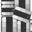 6 Set Compression Packing Cubes for Travel Essentials,Compressible Expandable Packing Cubes for Suitcase,OlarHike Luggage Organizer Bags for Travel,Handy Helper for Organizing Clothes(Black)