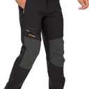 Mens Waterproof Hiking Pants,Snow Ski Fleece Lined Insulated Pants Soft Shell Winter Pants Camping Fishing Work Outdoor (40, Black)