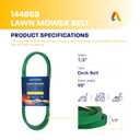 [Upgraded Grip120] Canamax 144959 Deck Belt - for 42 Inch Deck Craftsman LT1000 LT2000 LT3000 DLT3000 DYT4000 Husqvarna Poulan AYP Ariens Mowers - Replaces 532144959 532138255 | Aramid Cord | 95.4"