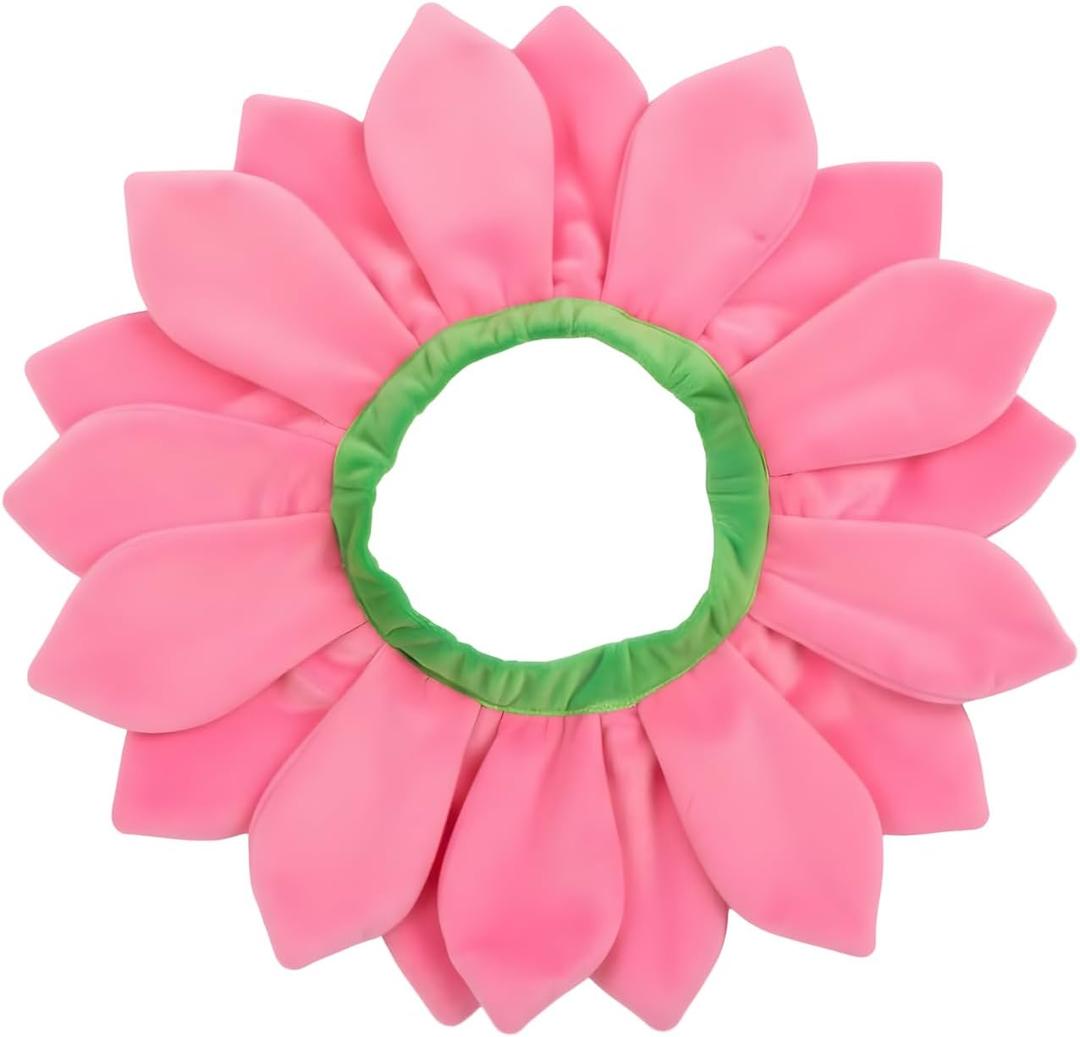 ComfyCamper Dog Pink Flower Neckpiece Costume - XS Small Medium XL XXL Bee Daisy Cosplay Halloween Costumes, L