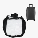 19" Luggage Cover with Easy Access Zipper, Stretch Protective Cover Transparent Waterproof And Damage Resistant,Black & Clear