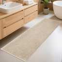 Bathroom Runner Rugs, Thin Absorbent Non-Slip Bath Mat, Quick Dry Low Pile Mats for Bathroom Floor Front of Bathtub,Shower Room,Sink,24"60",Light Coffee
