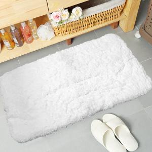 Bathroom Rugs Microfiber Plush Bath Mat Machine Washable, Slip Resistance Rubber and Absorbency Bath Rugs for Bathroom Floor, Door and Sink, Rectangular Floor Mat,White,32"x 20"