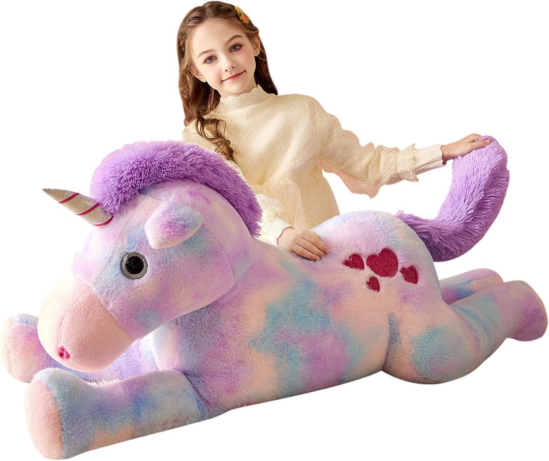 Giant Unicorn Stuffed Animal Plush Soft Toy,43" Large Jumbo Cute Big Size Huge Fluffy Fat Plushie,Birthday Gifts for Kid