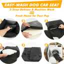 Dog Car Seat Cover for Cars, Dog Seat Cover Hammock, Non-Slip Backseat Extender with Mesh Window, Safety Leashes & Pockets, Waterproof Pet Car Protector for SUV, Truck, Sedan (Fits 10-30lbs)
