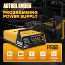 AUTOOL EM355 Programming Power Supply 12V,ECU Programming Stable Voltage Power Supply 10.8–16V,Fast Smart Battery Charger with Pulse Repair,AGM Gel EFB Lead-Acid Battery Charger for Automotive