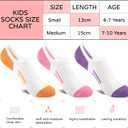 Comfoex 12 Pairs Girls No Show Socks Cotton Non Slip Mesh Low Cut Ankle Invisible Kids Socks With Grips (S)