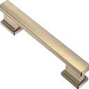 Alzassbg 10 Pack Brushed Antique Brass Cabinet Pulls, 3-3/4 Inch(96mm) Hole Centers Kitchen Cabinet Handles for Cabinets and Drawers AL3061AB (3-3/4" Hole Center, Brushed Antique Brass)