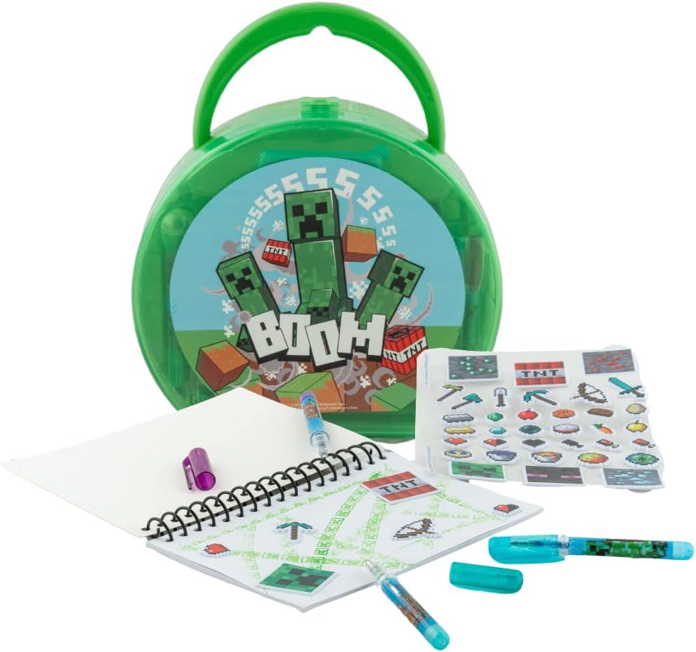 Minecraft Coloring & Sticker Activity Set for Kids with Travel Carrying Case