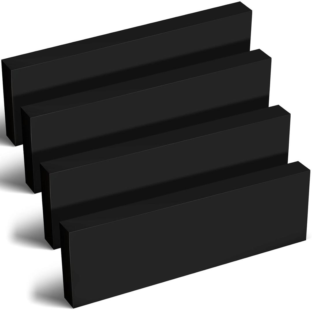 4 Pcs HDPE Plastic Block 1" x 4" x 12", Polyethylene Solid Plastic Block for Machining, Home Floor Improvement, Prototyping, DIY Projects, Engineering (Black)