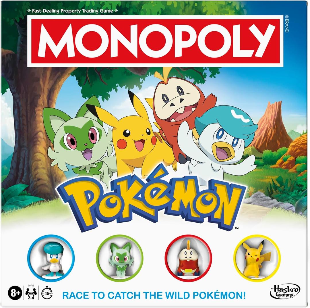 Monopoly Pokmon Edition Board Game | Ages 8 and Up | 2 to 4 Players | Kids Games for Pokmon Fans | Fun Family Games| 45 Mins. Avg.